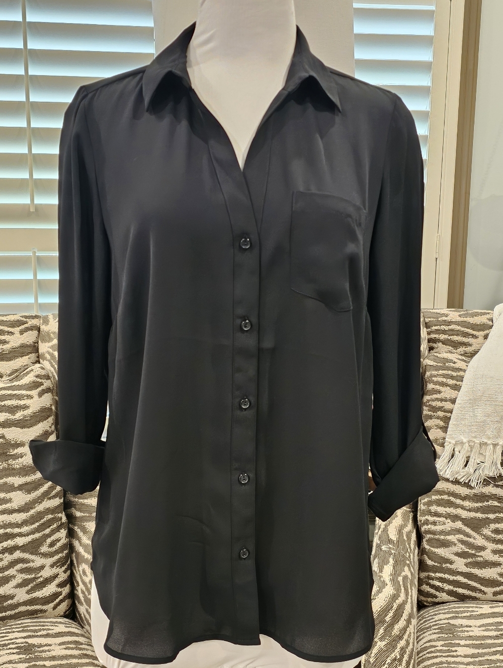 NWT The Limited Black Button-up Blouse Medium